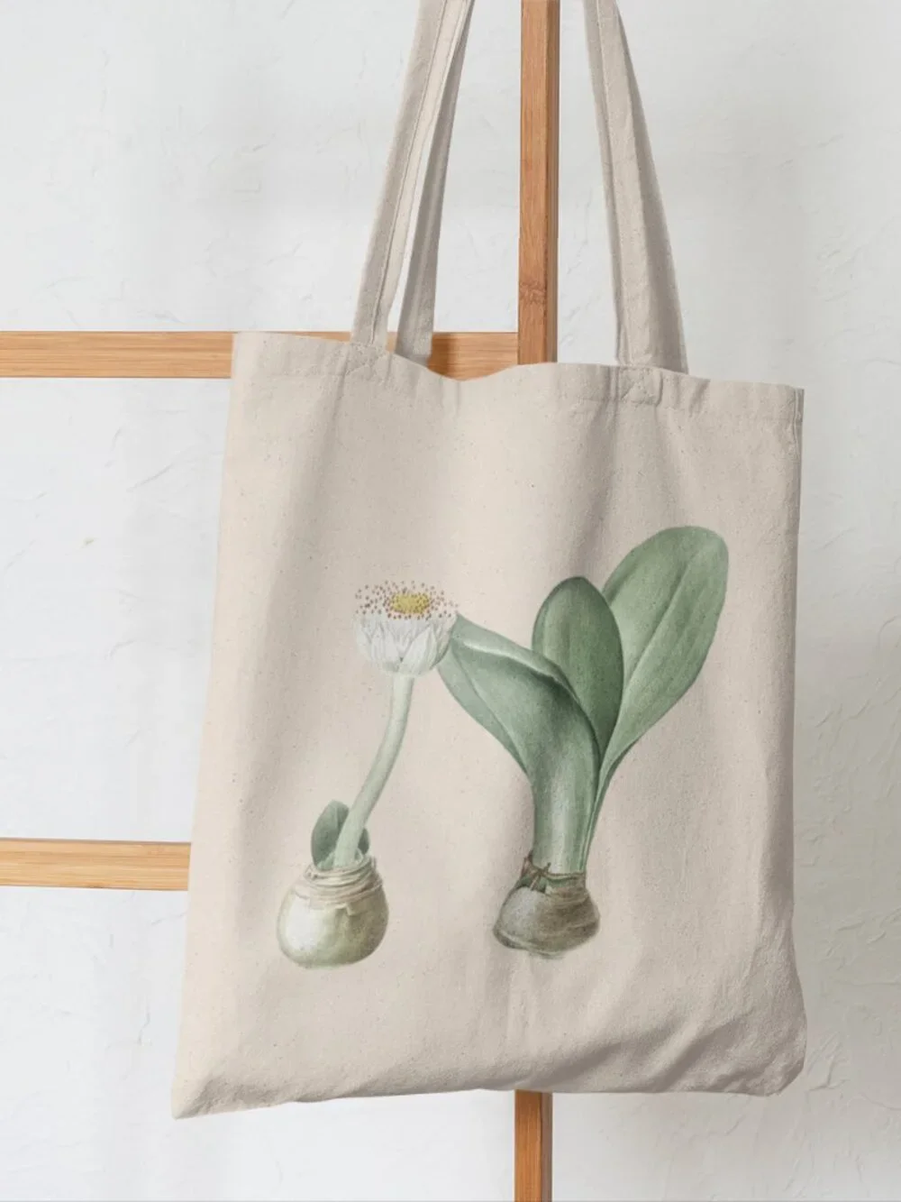 Camas Vintage Floral Print Graphic Canvas Tote Bag